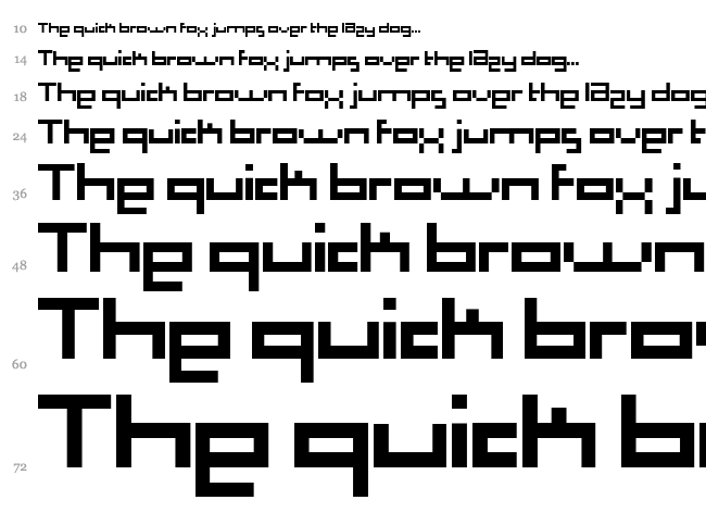 Computer Aid font waterfall